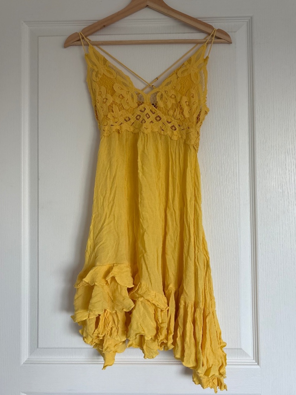 Free People Yellow Mini Dress
